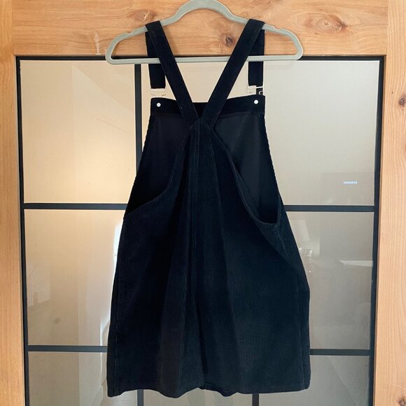 Lord & Taylor Design Lab Corduroy Overall Dress Black Size L - Picture 3 of 4